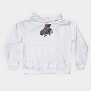 Tennis Gray Bulldog Kids Hoodie